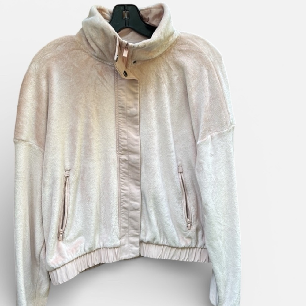 NWT Super cozy pink fleece lined jacket pink/peach size m